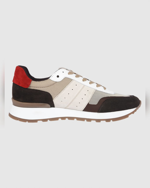 Brown Colourblocked Sneakers