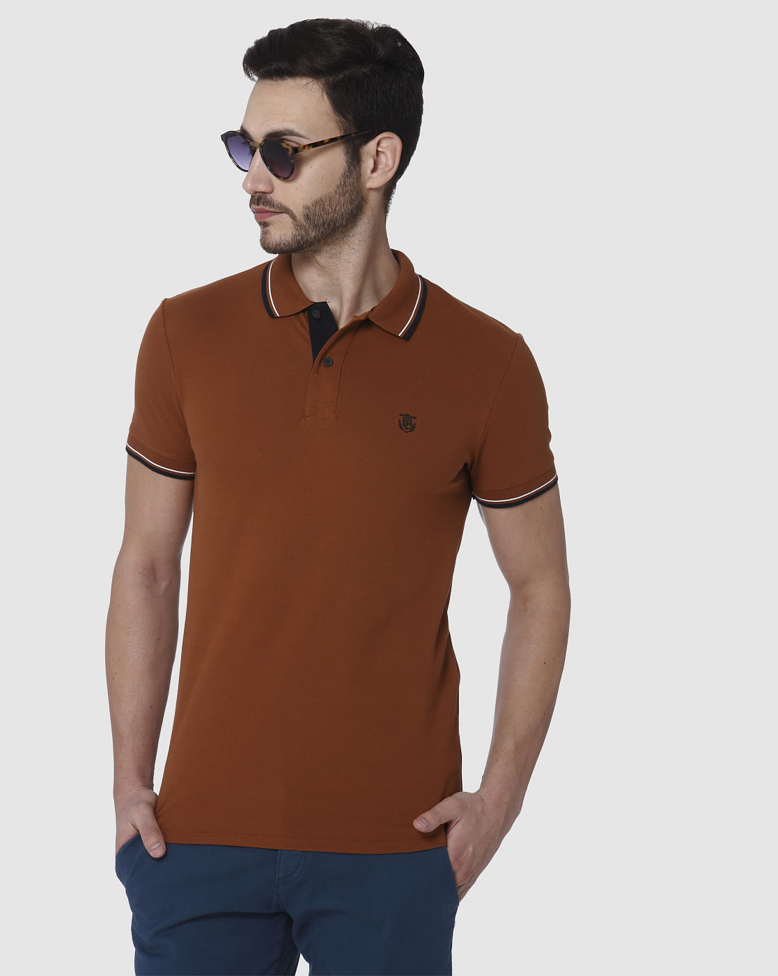 brown polo t shirt