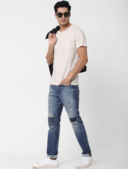 Buy White T-Shirts for Men Online, White Printed T-Shirt: SELECTED HOMME