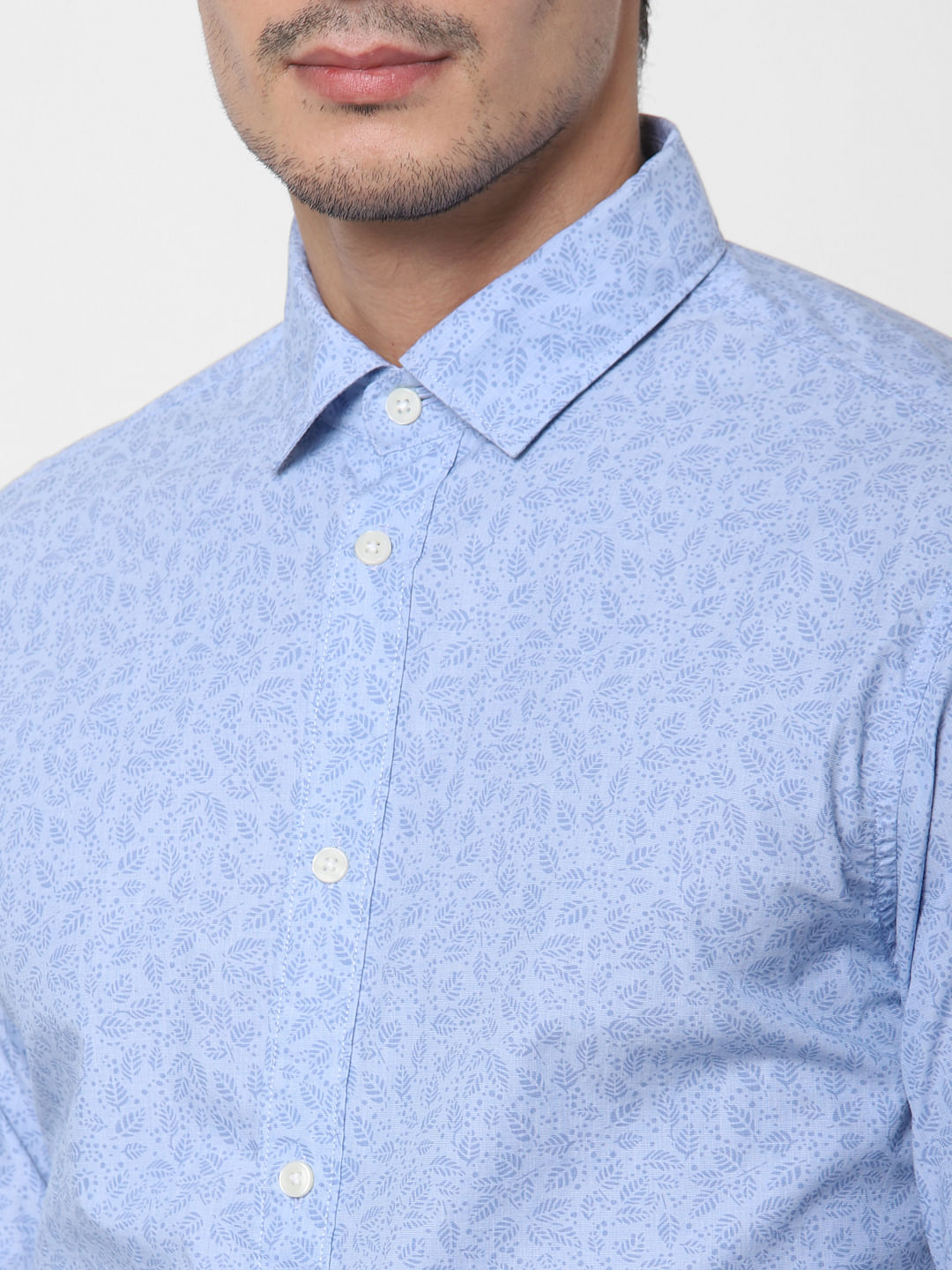 light blue floral dress shirt