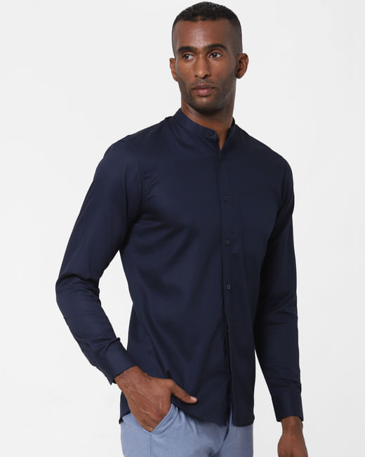 Navy Blue Formal Full Sleeves Shirt
