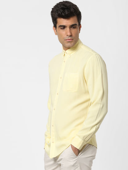 Pastel Yellow Full Sleeves Shirt