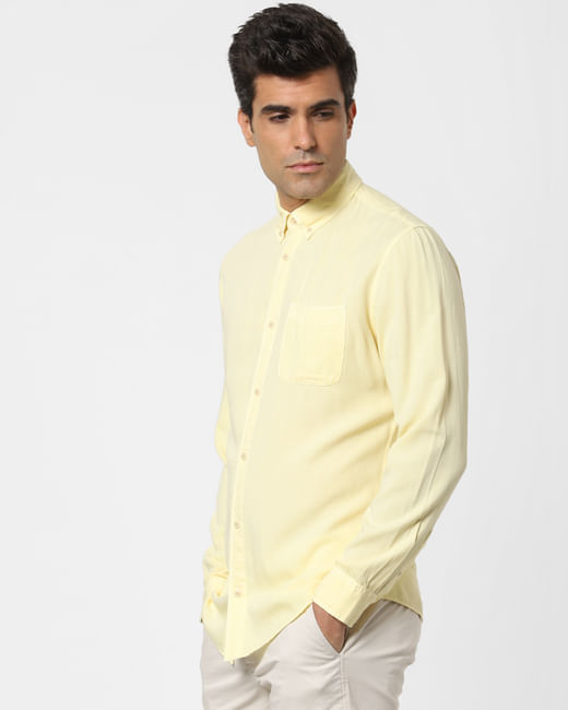 Pastel Yellow Full Sleeves Shirt