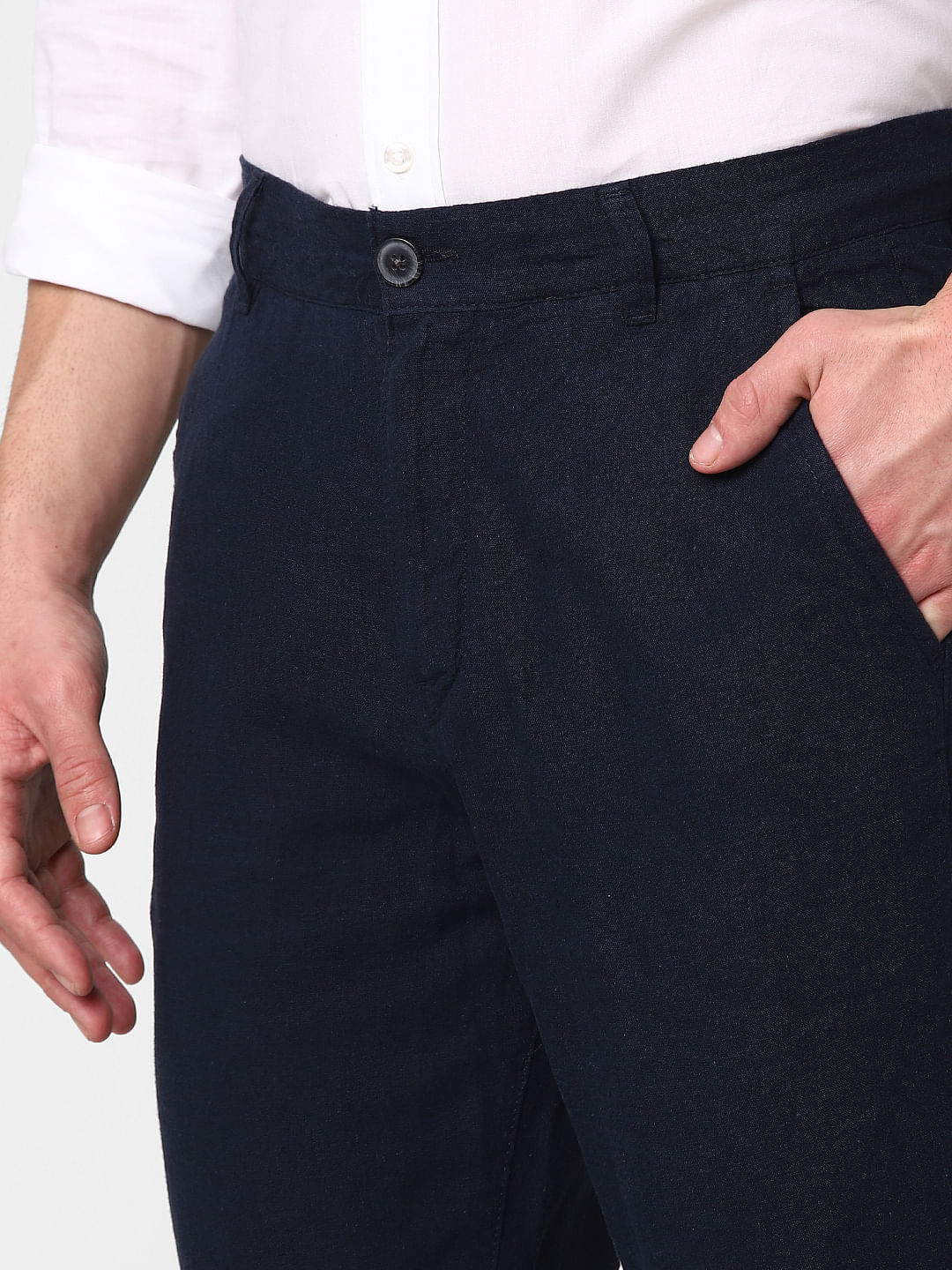 Fashionable Lycra Pant for Men Navy Blue Trousers