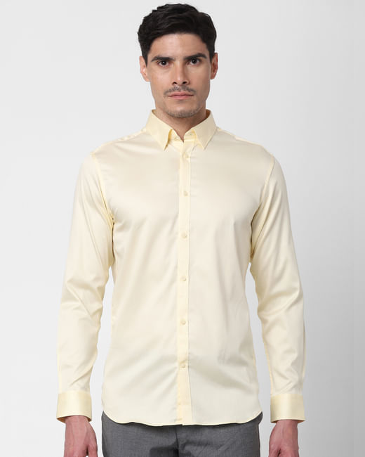 Yellow Full Sleeves Slim Fit Shirt