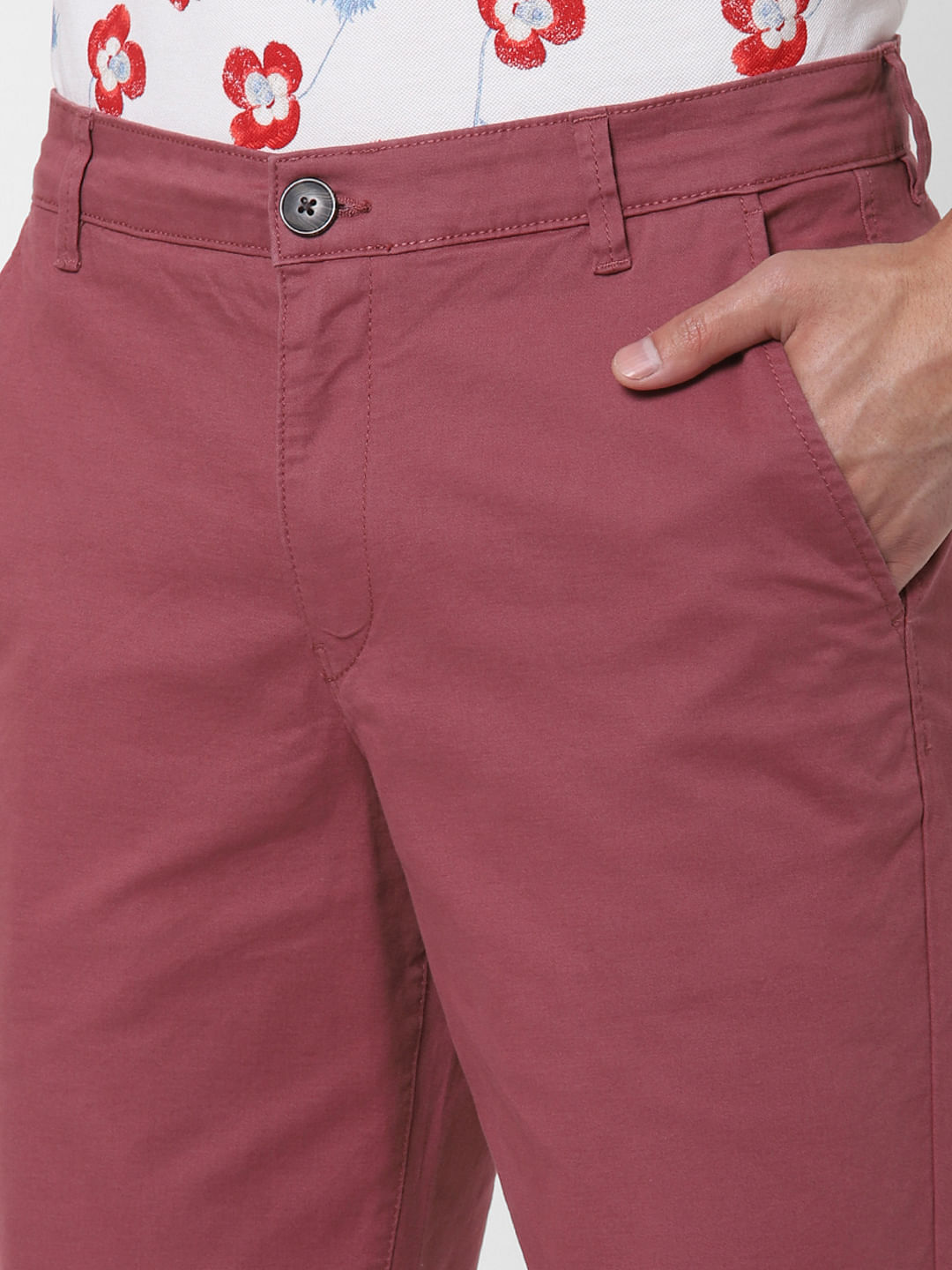 pink slim fit chinos