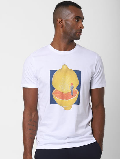 White Lemon Graphic Print T-shirt