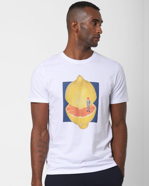 White Lemon Graphic Print T-shirt