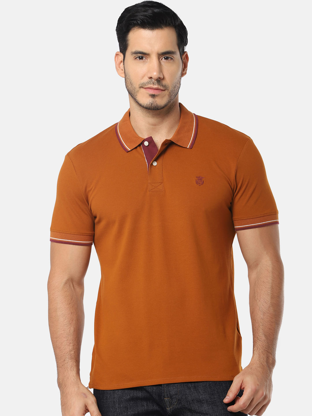 brown polo t shirt