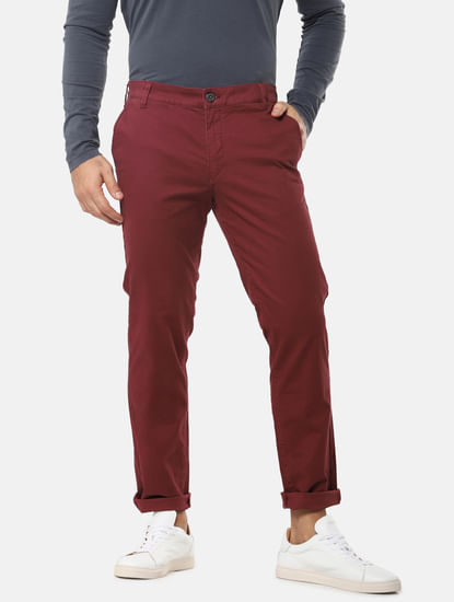 Red Slim Fit Chinos