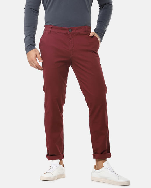 Red Slim Fit Chinos