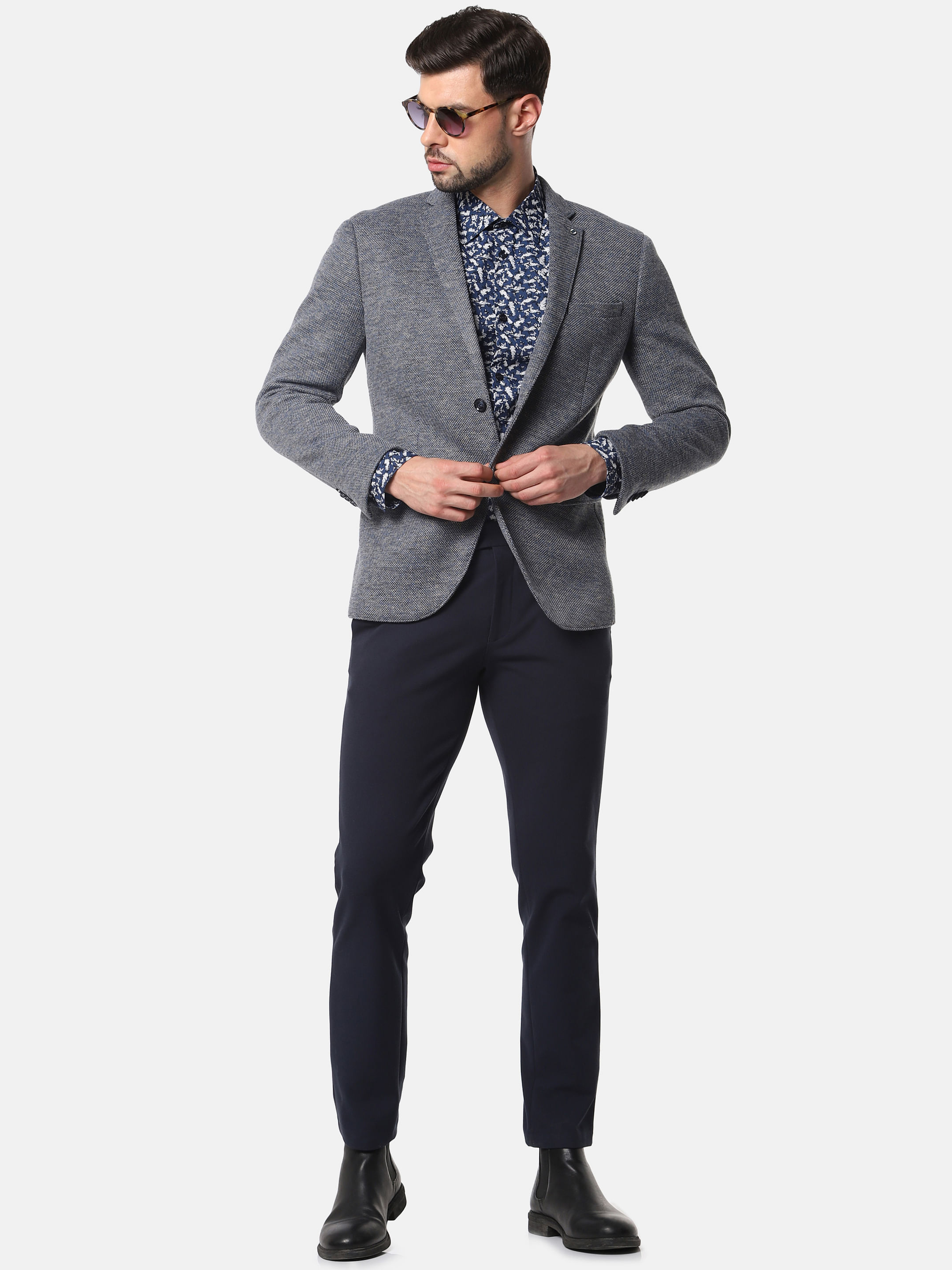 blazer men grey