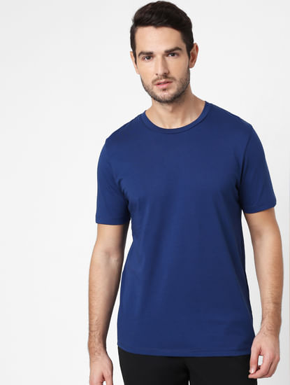 Blue Crew Neck T-shirt