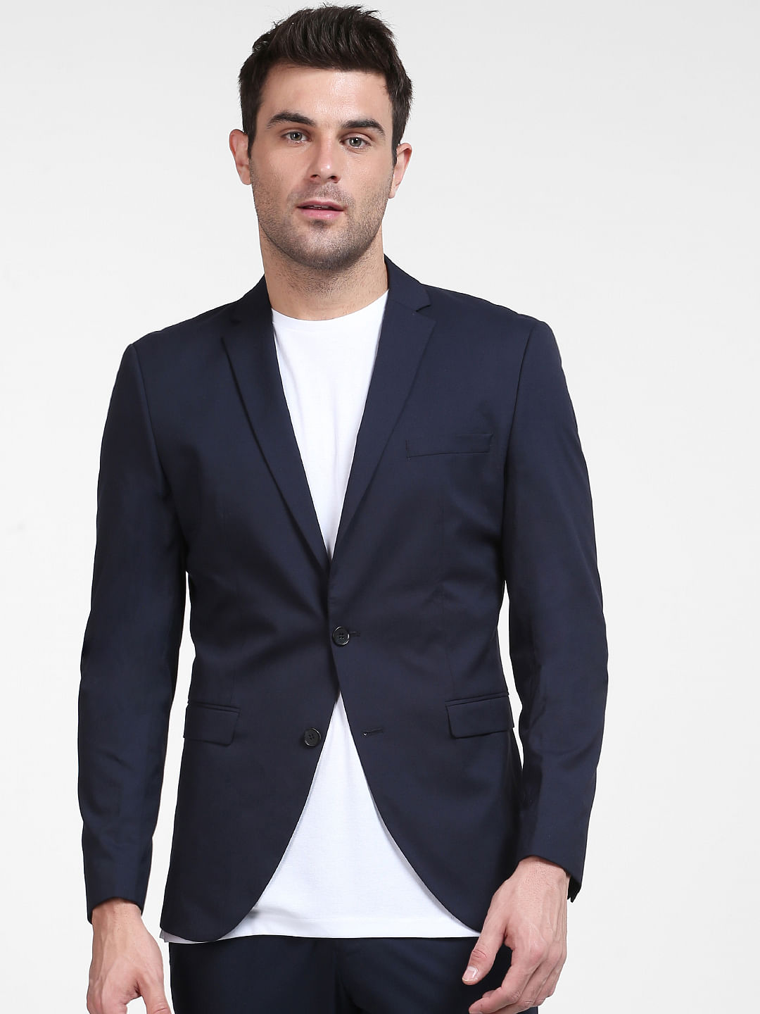 Mens slim best sale fit navy blazer