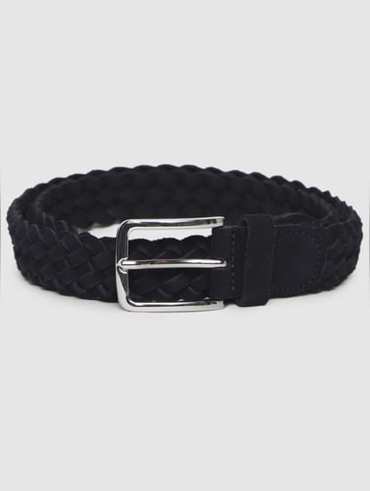 Black Suede Braided Belt