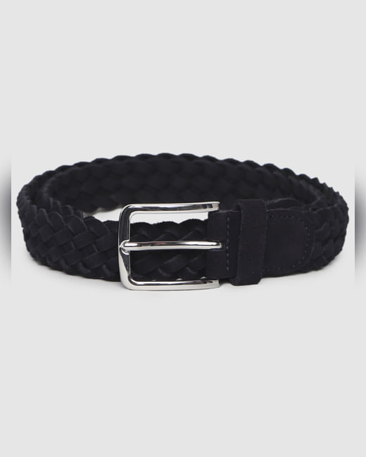Black Suede Braided Belt
