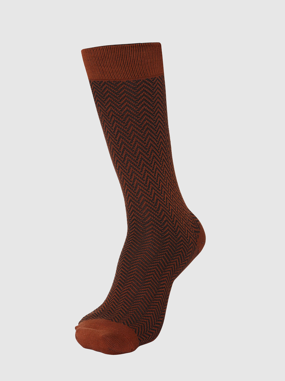 Brown Mid Calf Length Socks