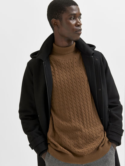 Brown Organic Cotton Textured Pullover