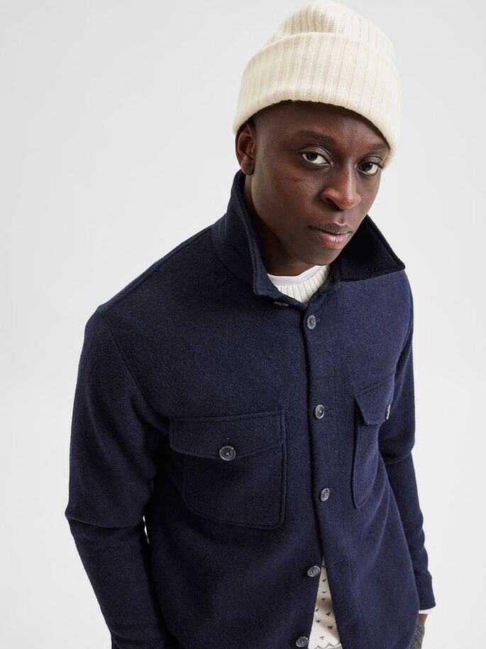 solid blue jacket