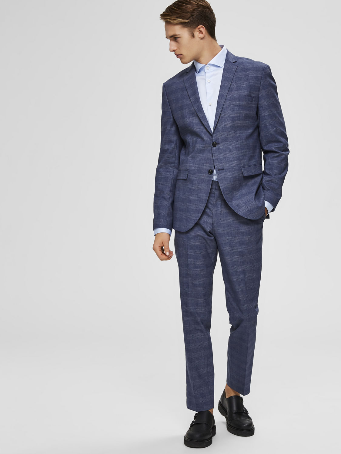 Buy Blue Trousers for Men, Navy Blue Trousers Online: SELECTED HOMME