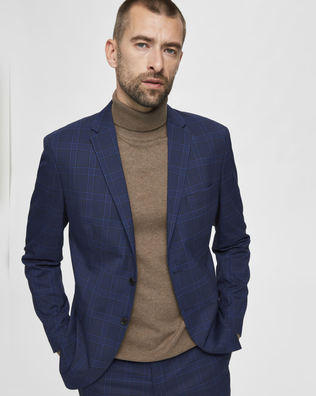 Buy Blue Check Slim Fit Suit Blazer for Men Online at SELECTED