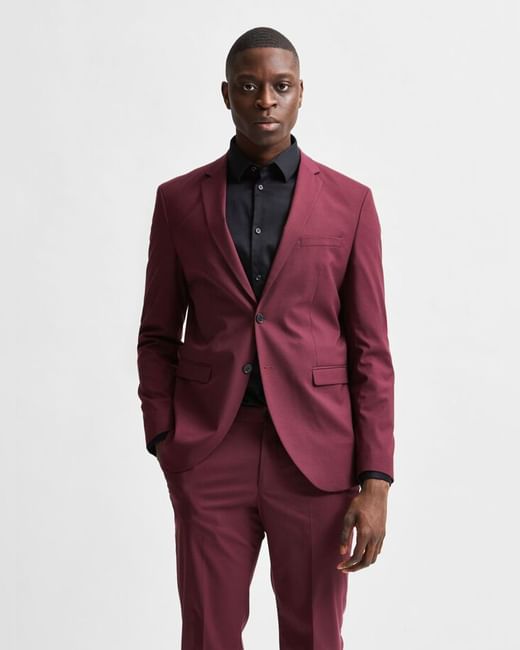 Maroon Slim Fit Suit Blazer