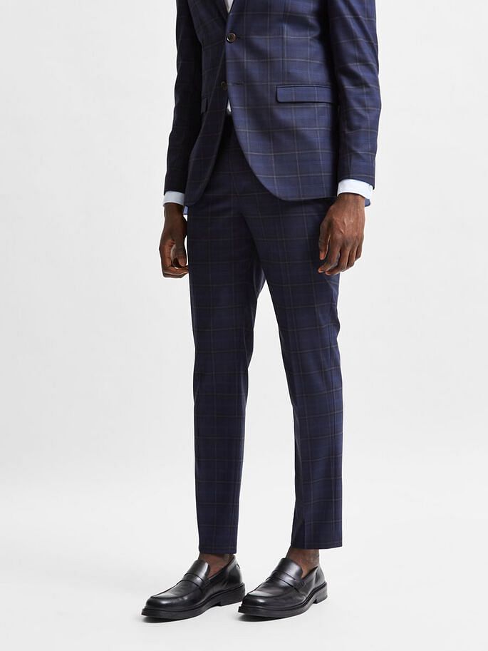 Skinny Fit Suit trousers - Grey/Checked - Men | H&M