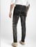 UNMATCHED by JACK&JONES Black Brush-Stroke Effect Slim Fit Jeans_407258+4
