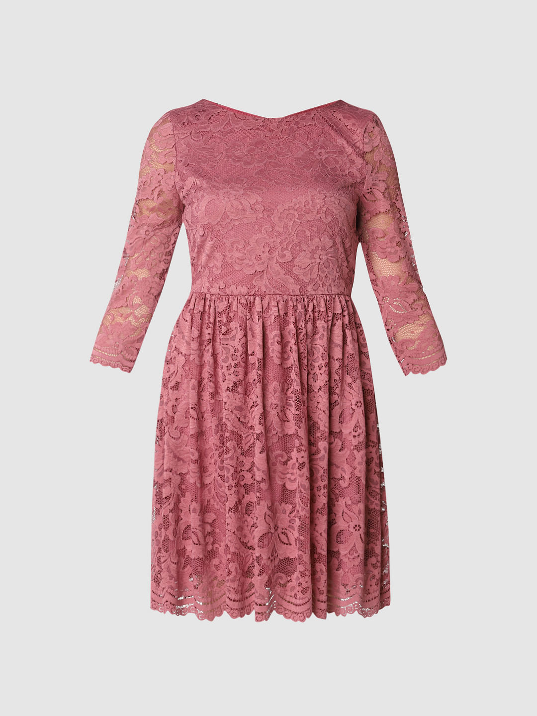 lace fit & flare dress