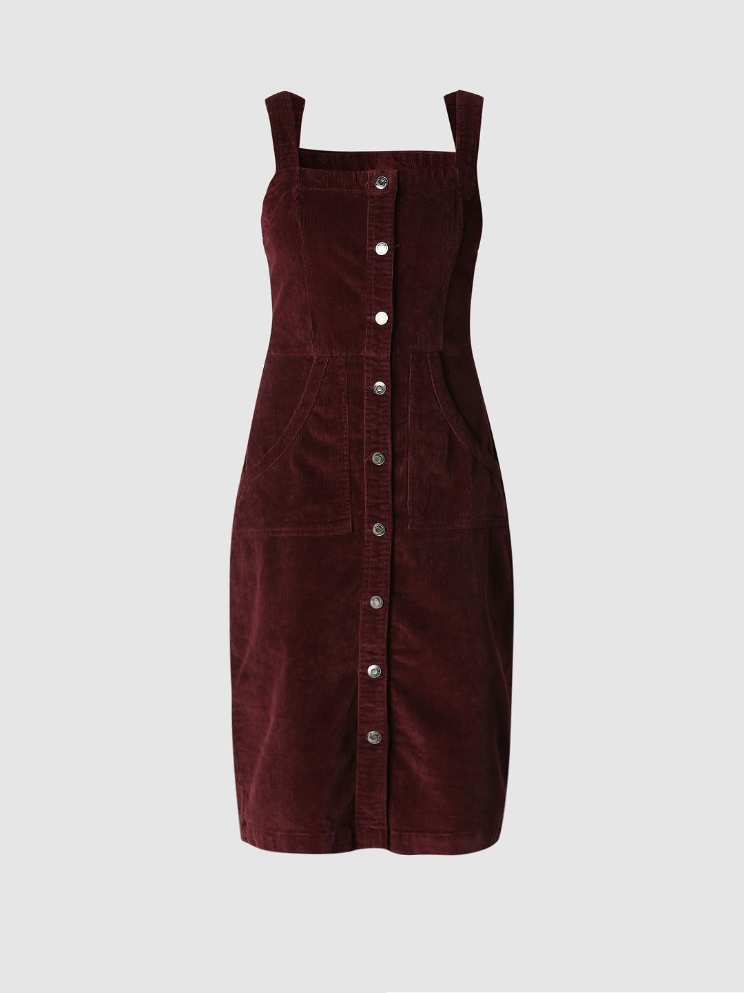 maroon corduroy dress