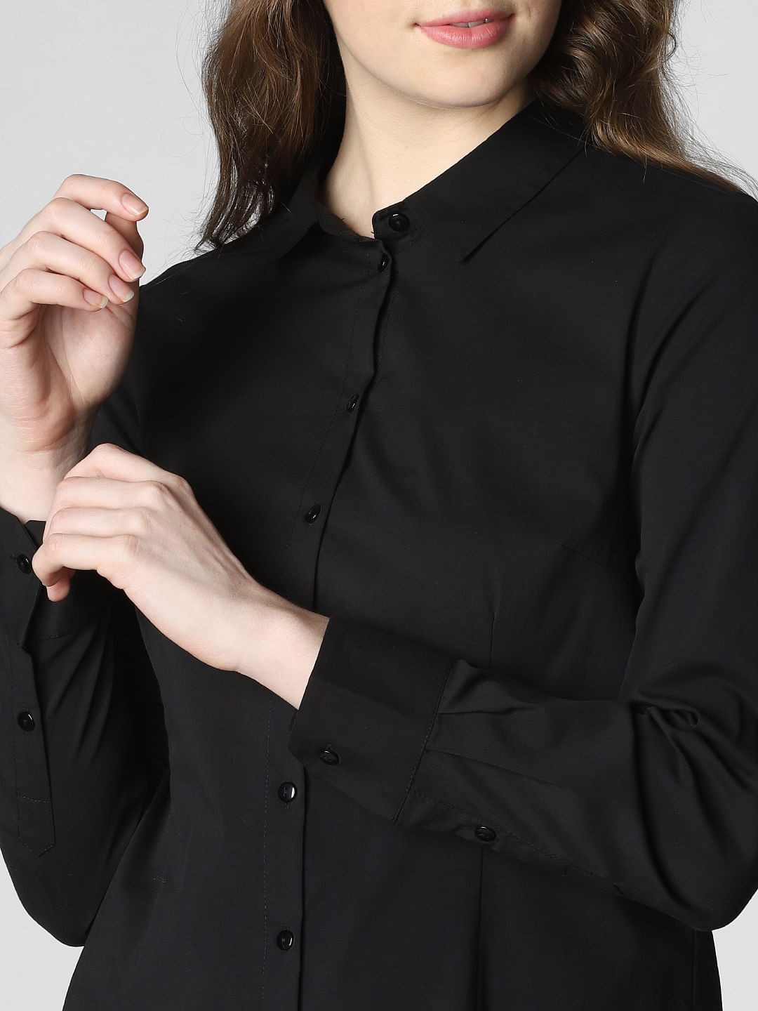 black formal shirt for womens