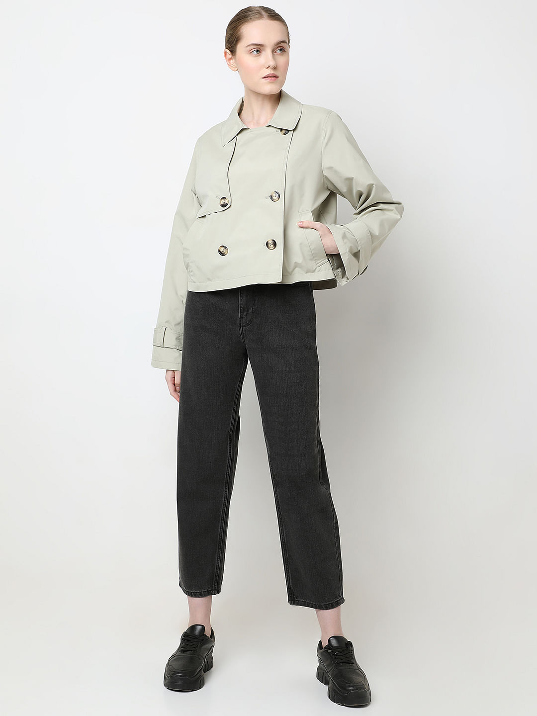 BEIGE SHORT TRENCH COAT BEIGE SHORT TRENCH COAT