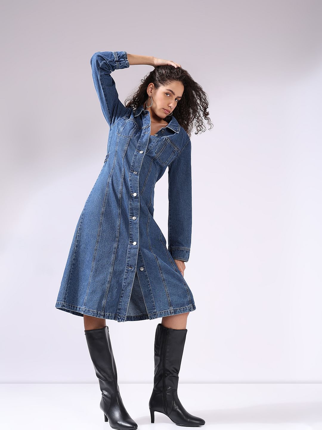 Denim shirt dress on sale