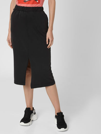 Black High Waist Pencil Skirt