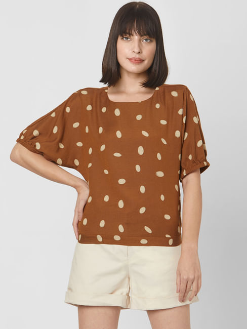 Brown Dotted Top