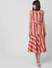 Pink Striped Belted Midi Dress