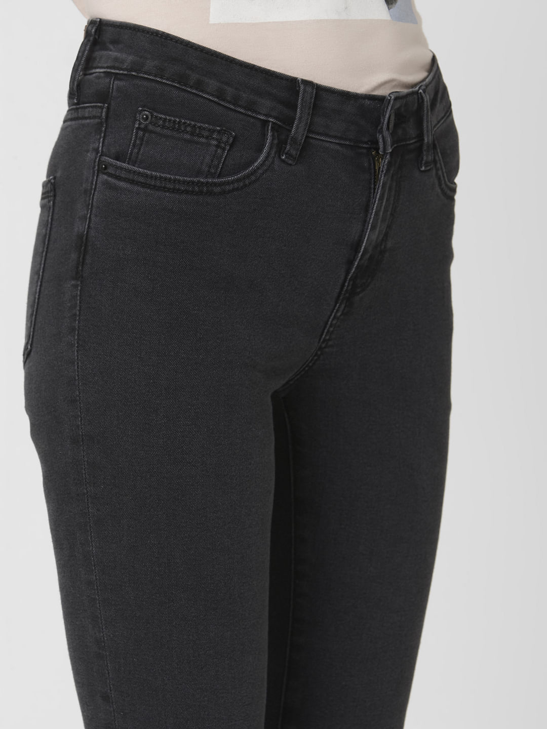 black low rise bootcut jeans