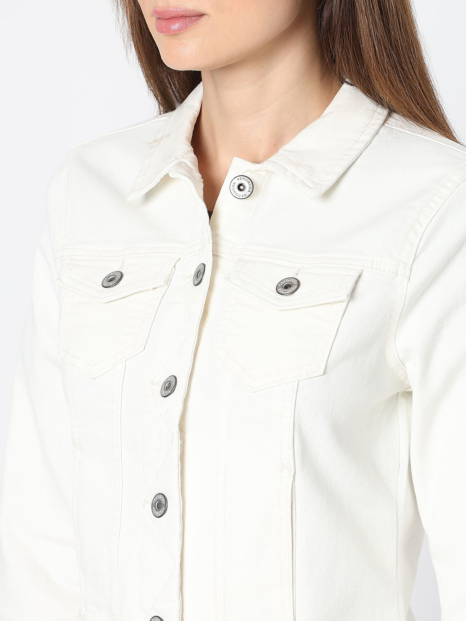 Vero moda white denim on sale jacket