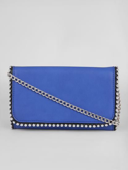 Blue Studded Sling Bag