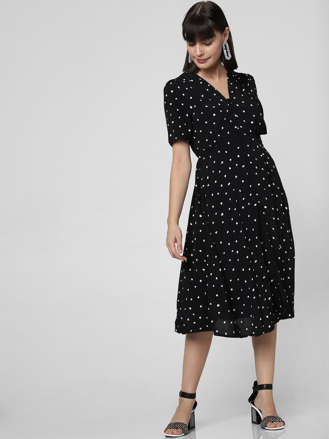 polka dot midi dress