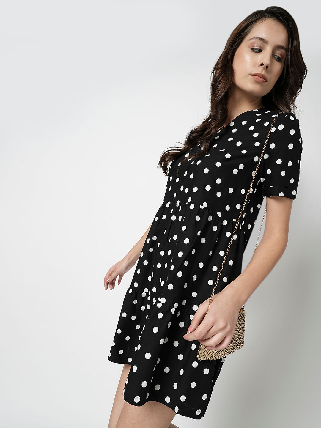 Buy VERO MODA Solid Collared Polyester Women's Dress | Shoppers Stop