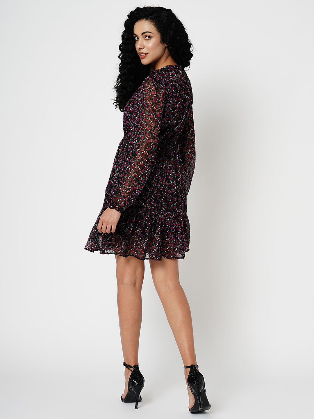 Buy Vero Moda Black Wrap Dress - Dresses for Women 416996 | Myntra