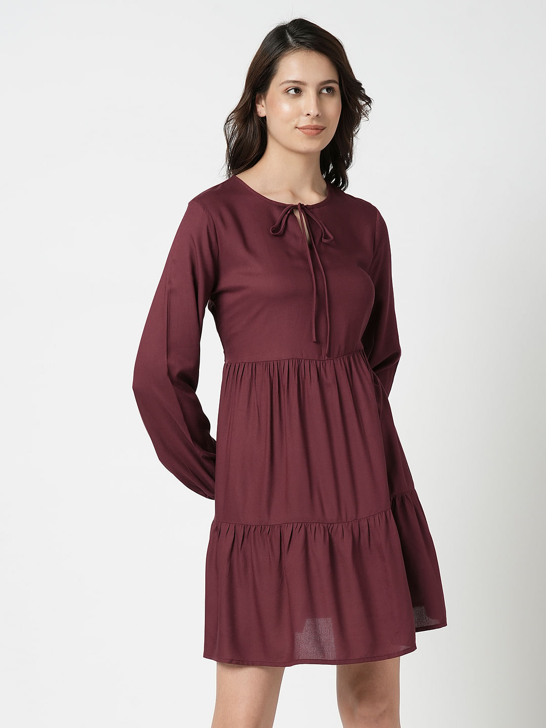 Vero moda maroon on sale dress