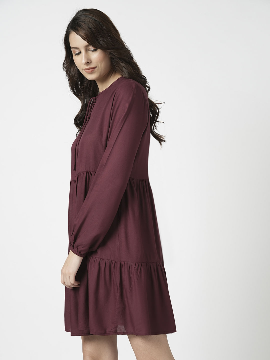 Vero moda maroon on sale dress