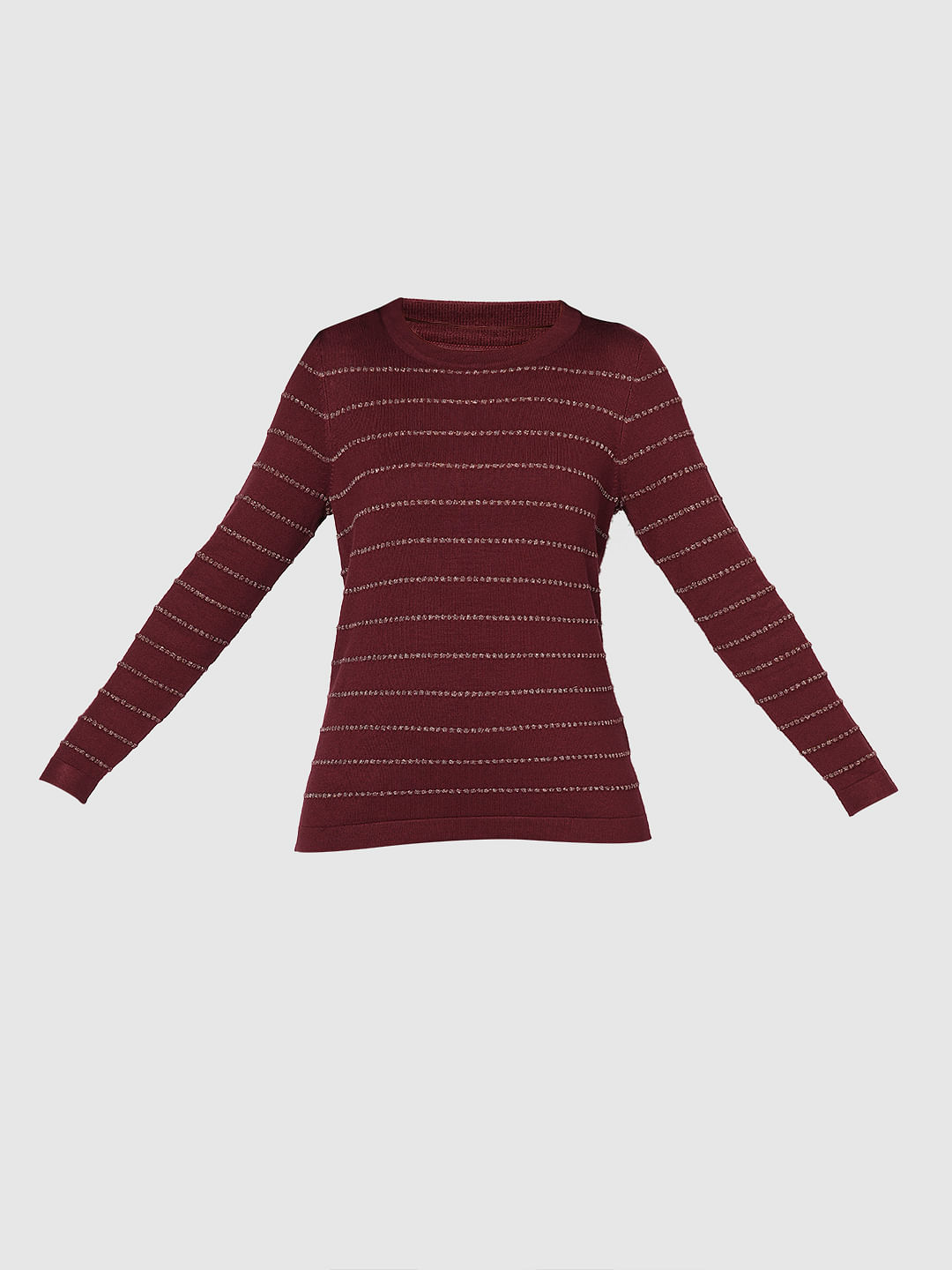 Maroon sale striped sweater