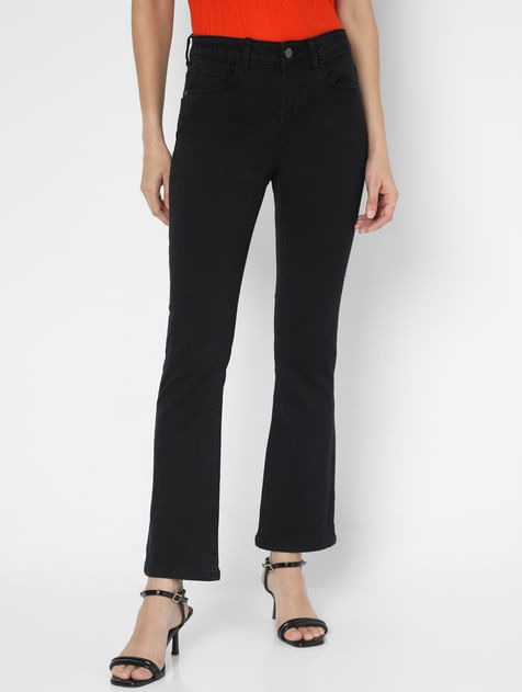 Black Mid Rise Petra Bootcut Jeans