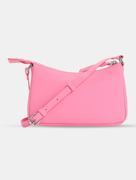 Pink Textured Sling Bag