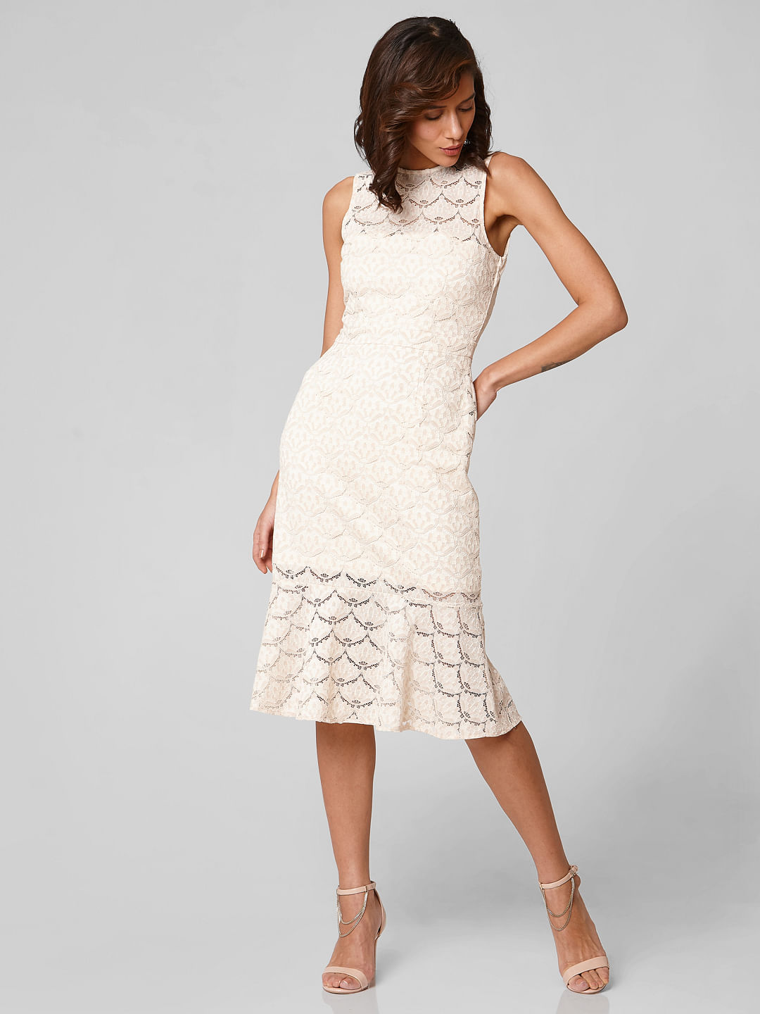 womens off white lace dress