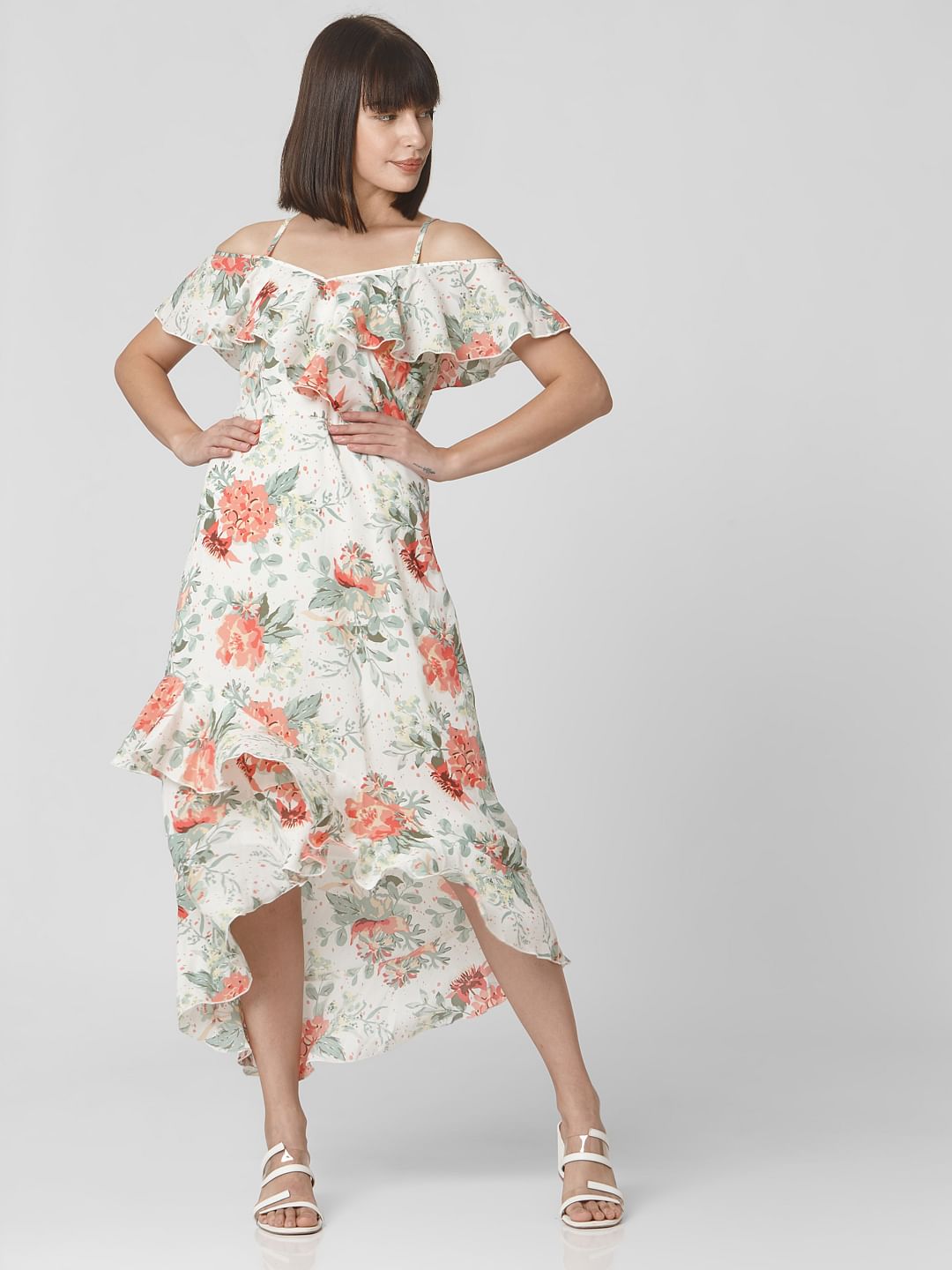 white floral dress