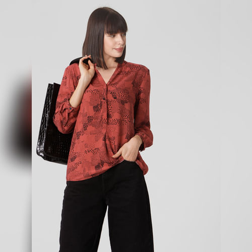 Rust All Over Print Top